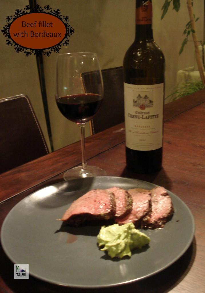 Beef fillet and Bordeaux wine