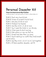 Personal Disaster Kit